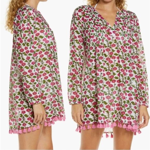 NWOT Roller Rabbit Dakini Floral Ziva Long Sleeve tunic, Lrg $118 E7 - Picture 2 of 9